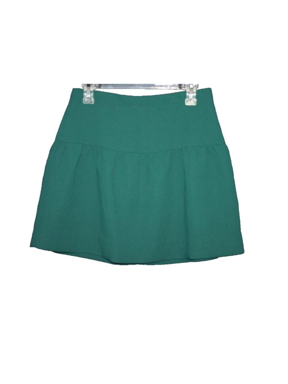 J. Crew Short Skirt Size 4 Emerald Green Career Office Work Back Zip 28" Waist
